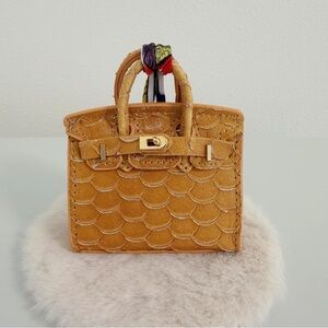 Mini Genuine Leather Fish Scale Bag Charm